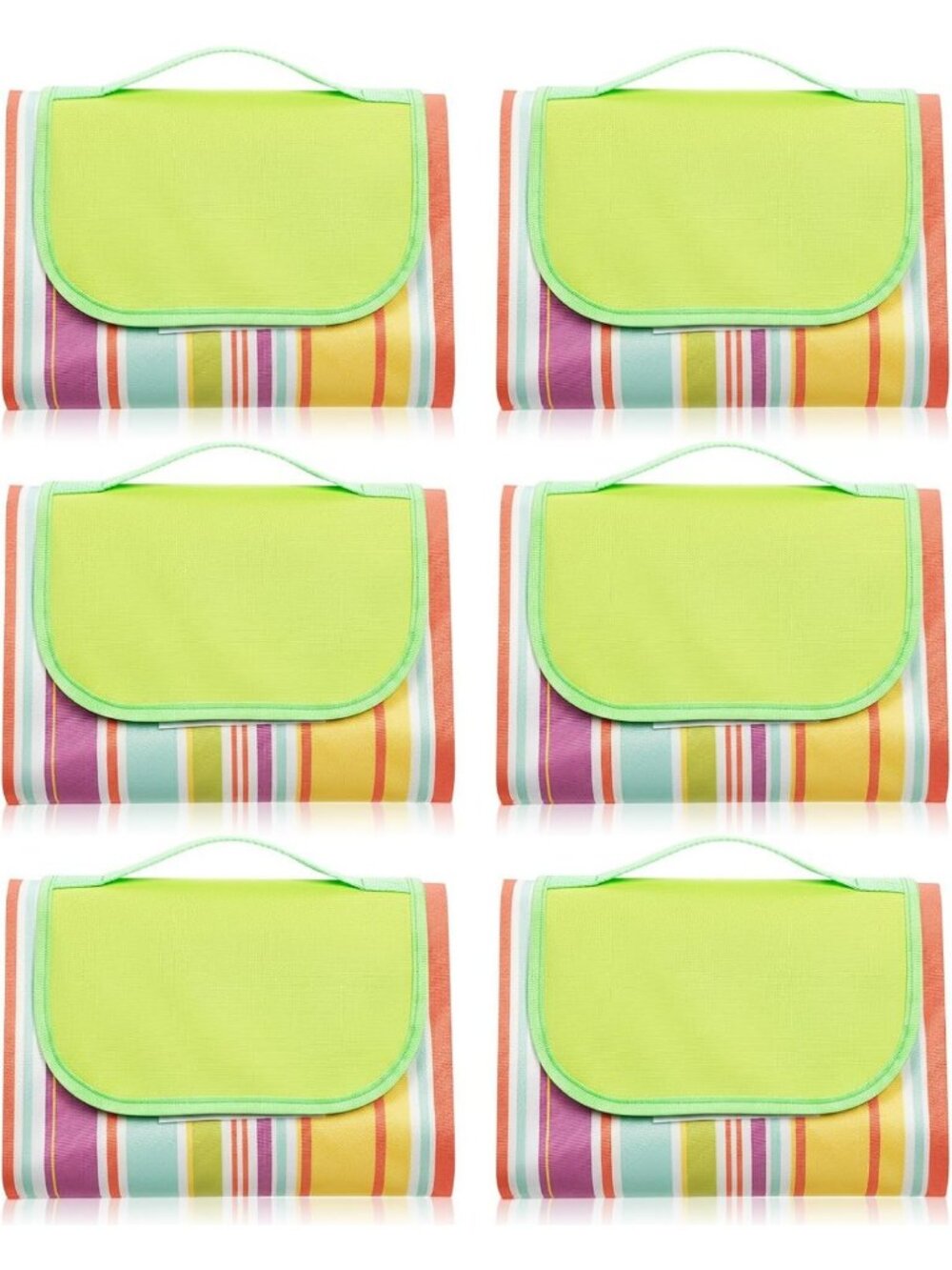 Shellwei 6 Pcs Picnic Blankets Waterproof Sandproof, 80 x 60 Inch